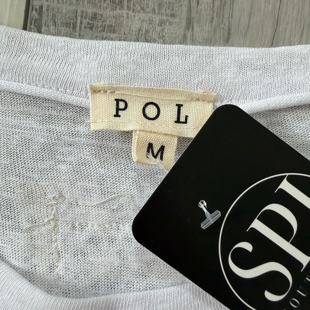 ✨NWT-POL Half Crochet Peace Sign Patchwork BOHO Short Sleeve Top size medium - Picture 8 of 12